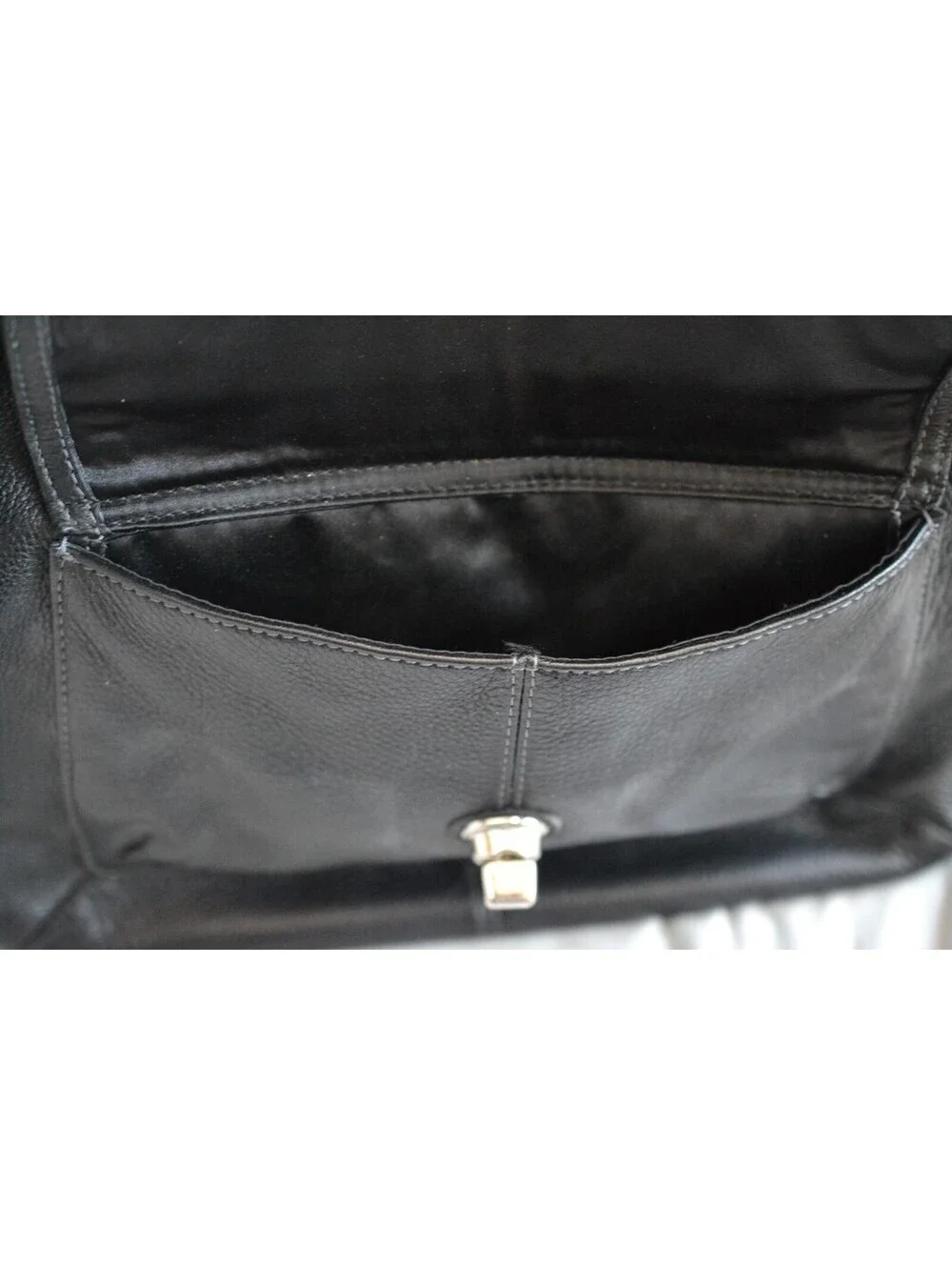 Coach Penelope F19045 Black Pebbled Leather Hobo Shoulder Bag Turnlock